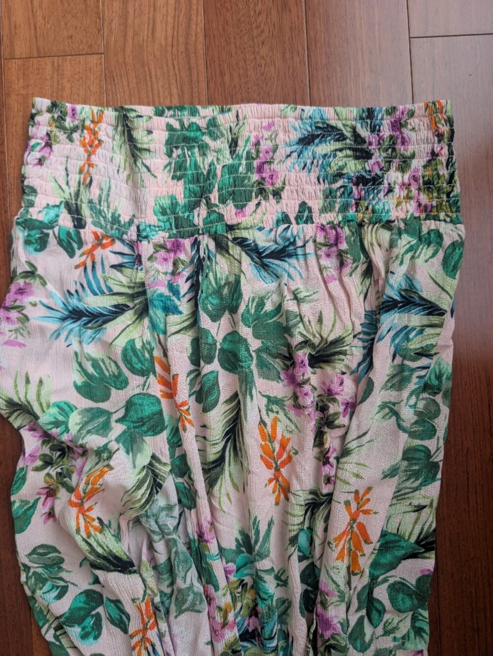 Kona Sol Tropical Leaf & Floral Maxi Skirt - Green, Orange, Pink - Picture 3 of 5